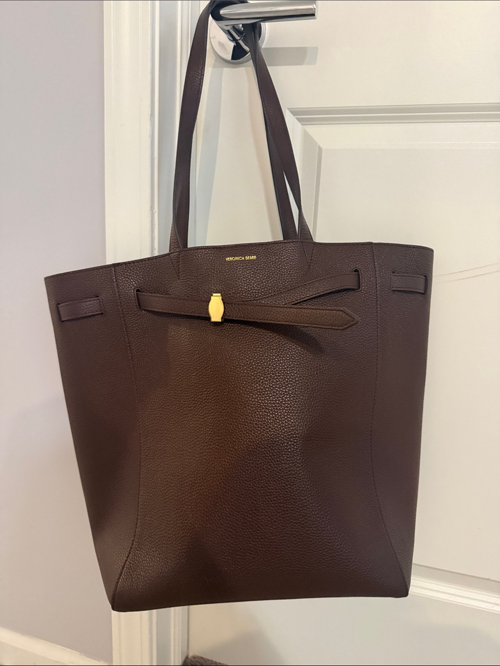 Veronica Beard Dash Tote - Brown with Gold Accent - Picture 2 of 8